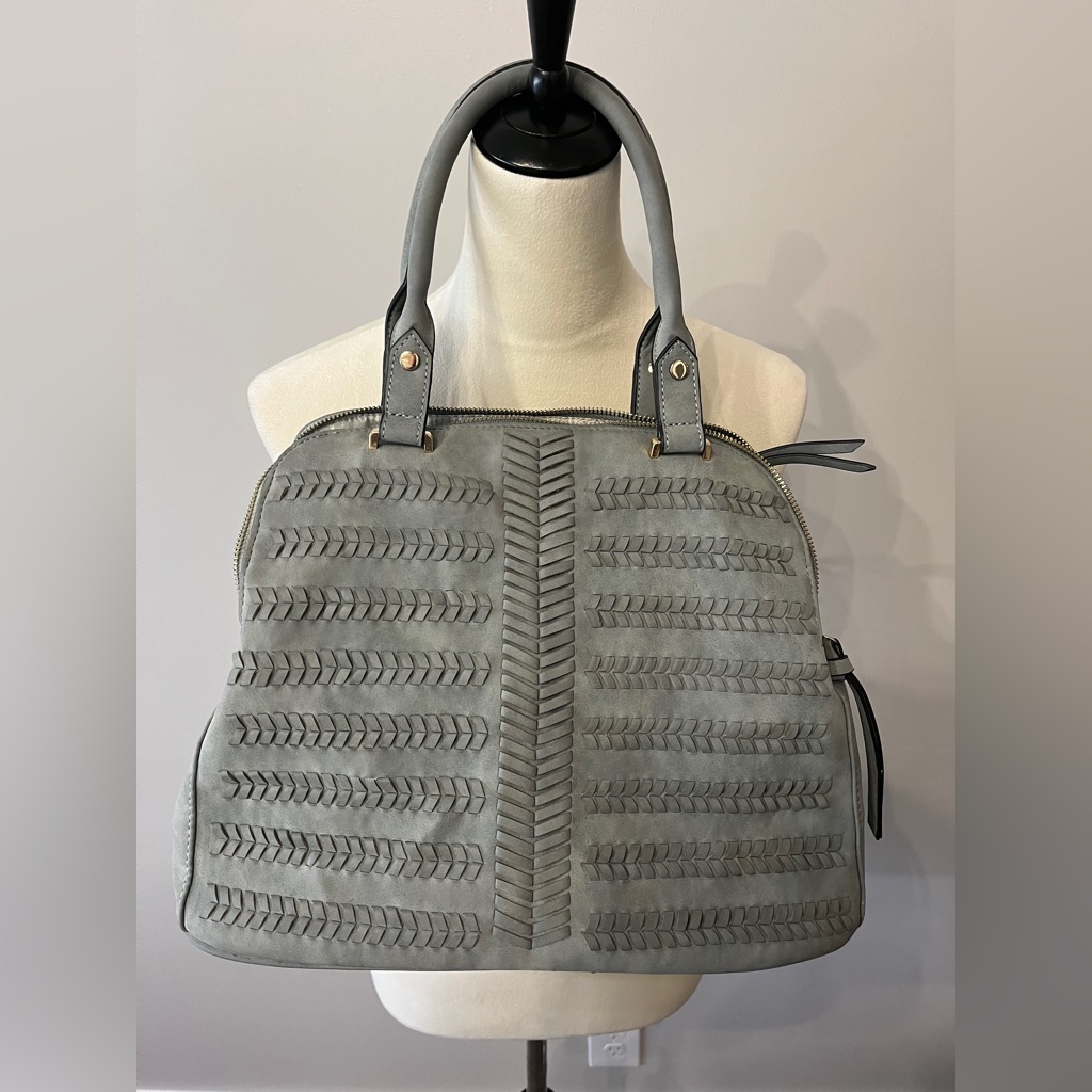 Women’s Gray Braided Shoulder Bag